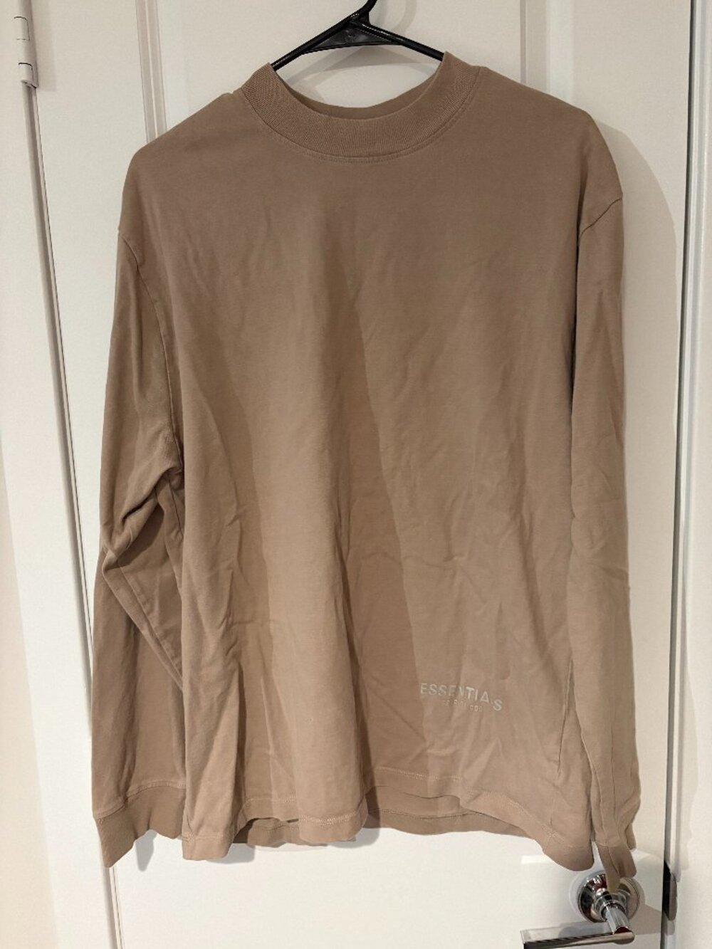 Fear of God ESSENTIALS Long Sleeve T-Shirt 'Tan' | Men's Size L